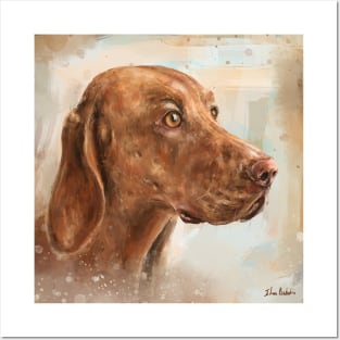 Painting of a Hungarian Vizsla from the Side Posters and Art